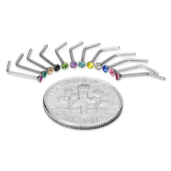 60 pcs. Stainless Steel L-Shaped Nose Rings - Picture 5 of 5